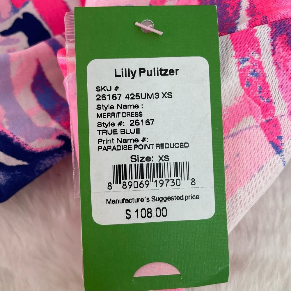 Lilly Pulitzer NWT Merrit Dress True Blue Paradise Point Size XS - Picture 6 of 13